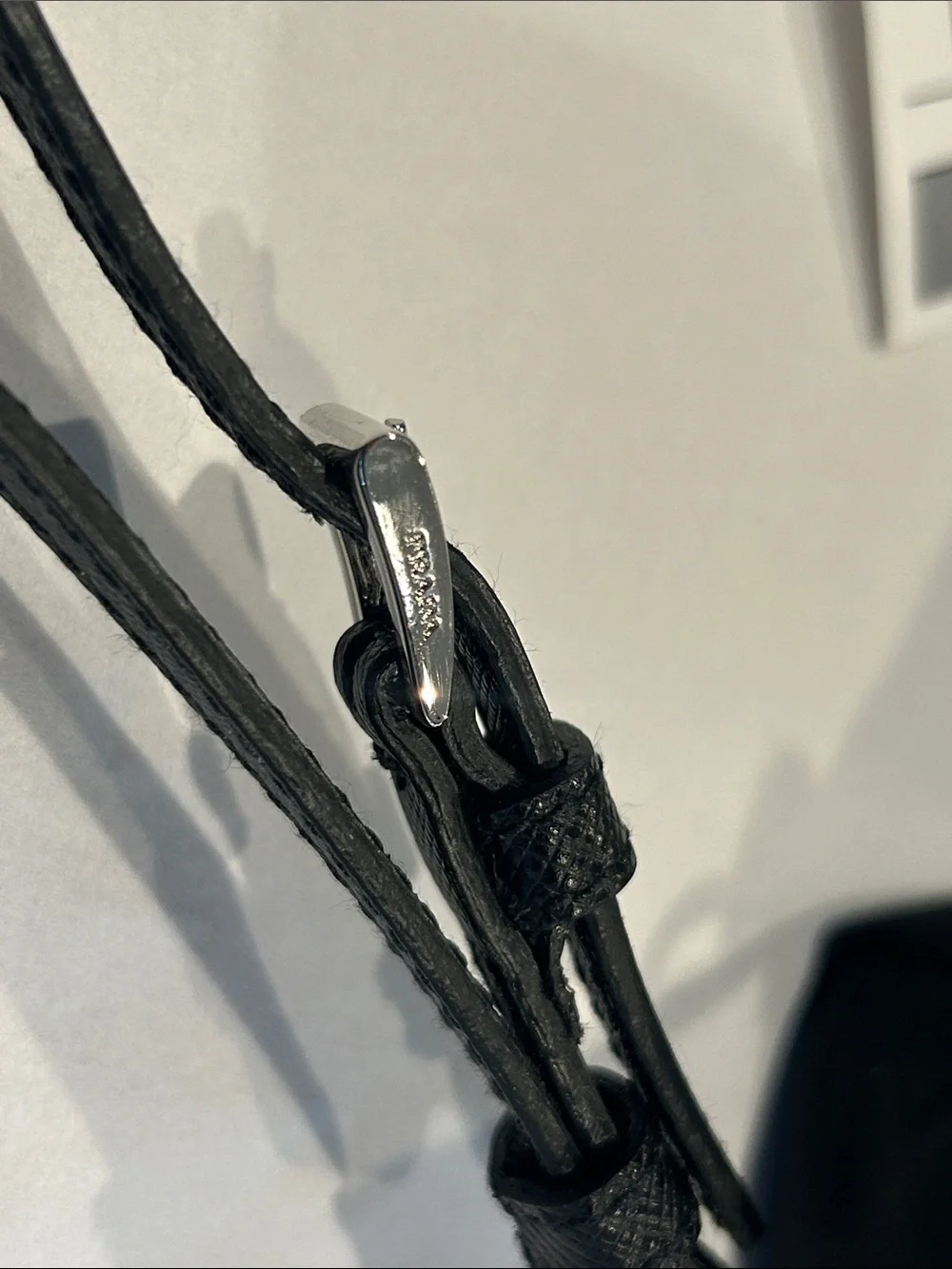 NEW Prada Black Nylon Zip Wristlet with Silver Triangle Logo